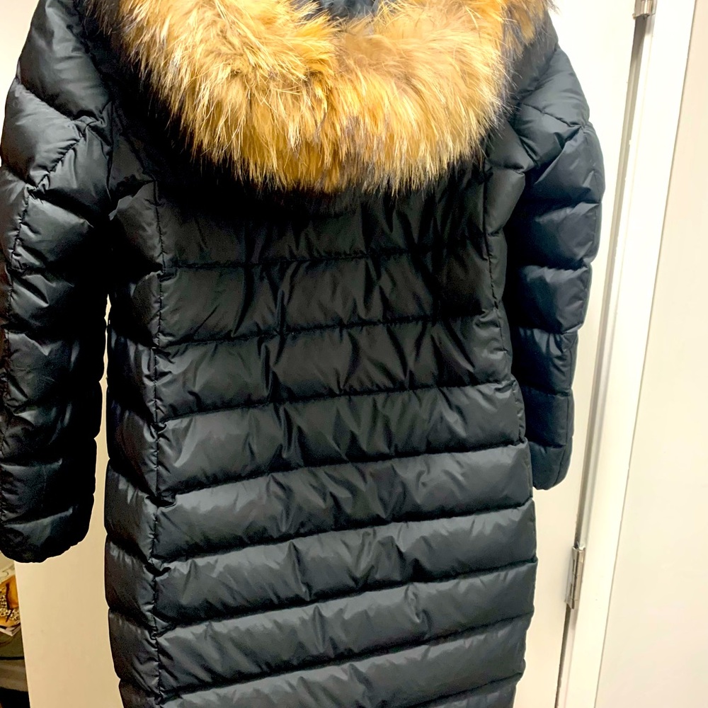 Authentic Moncler bomber with genuine fur trimmed hood